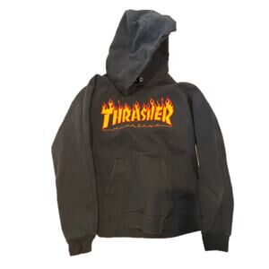 Thrasher Black Hoodie Mens Small Skater